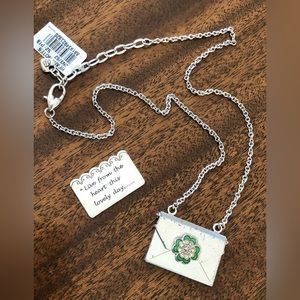 NWT Brighton HEART NOTES inspirational note and envelope necklace